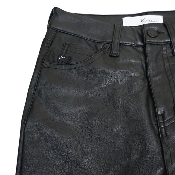 KanCan Womens 1/24 Faux Leather Black Mini Boot Pants/Jeans KC2022BK - Picture 6 of 11